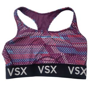 VSX Sport Bra‎ Medium/Large Racerback Purple Pattern Victoria Secret